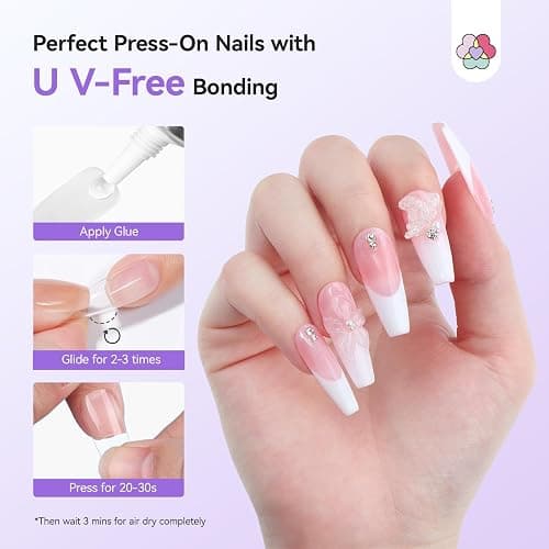 SAVILAND Semi Solid Nail Glue No U V Light Needed: 20g Super Strong Gel Nail Glue for Press Ons 30-Day Long Lasting Quick Drying False Nail Glue Gel Adhesive Rich in Castor Oil Vitamin E thumbnail 6