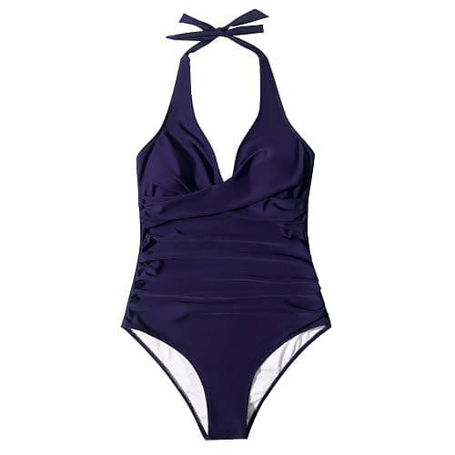 SUUKSESS Women Sexy Tummy Control One Piece Swimsuits Halter Push Up Bathing Suits thumbnail 4