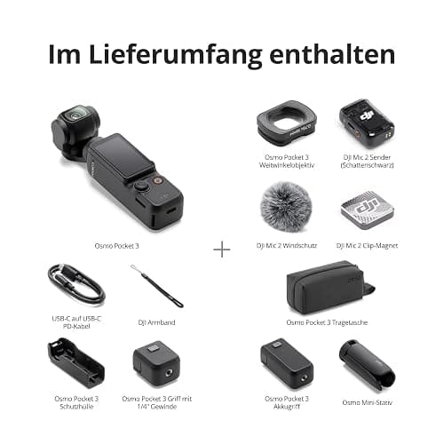 DJI Osmo Pocket 3 Kreativ Combo, vlog kamera 4K mit 1-Zoll-CMOS und 4K/120 fps Video, 3-Achsen-Stabilisierung, digital kamera, schnelles Scharfstellen, inkl. Mikrofon für klaren Ton, YouTube thumbnail 7
