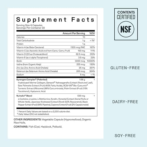 Nutrafol Women's Hair Growth Supplements, Ages 18-44, Clinically Proven for Visibly Thicker and Stronger Hair, Dermatologist Recommended - 1 Month Supply thumbnail 6