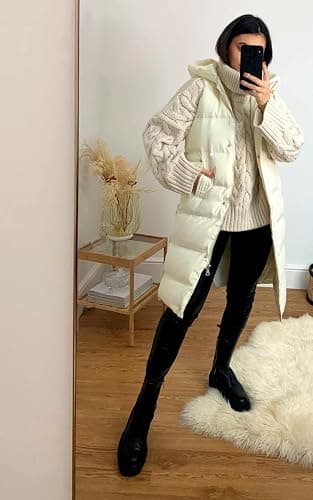 Inorin Womens Down Vest with Stand Collar Thick Hooded Sleeveless Long Coats Jacket thumbnail 9