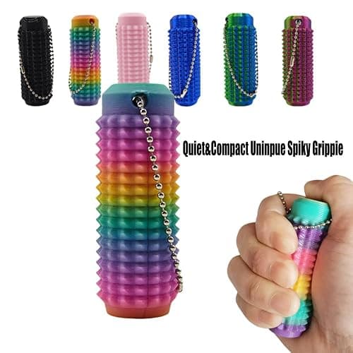2Pcs Little Ouchies Pain Fidget, Fidget Toy for Adults, Hard Spiky Fidget Massage Keychain , 3D Printed Mini Pain Keychain Sensory Toy ,Novelty Gifts for Friends （Pink Black） thumbnail 6