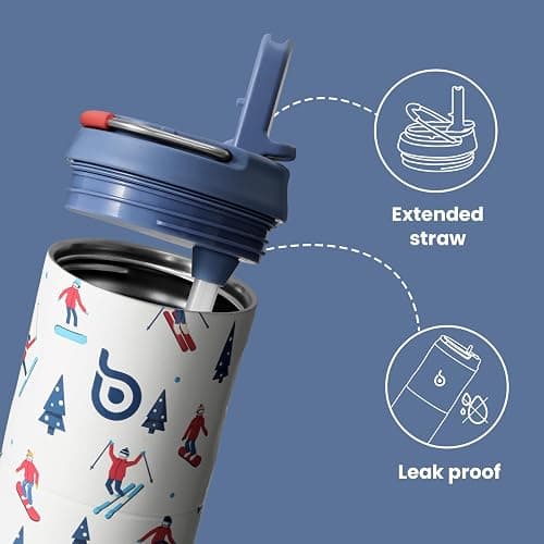 BOTTLE BOTTLE Insulated Water Bottle 24oz with Straw Lid and Handle for Sports Travel Gym Stainless Steel Water Bottles Double-Wall Vacuum Metal Leak Proof BPA-Free thumbnail 3