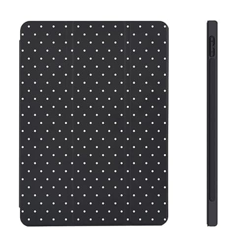 Fycyko Compatible with iPad (A16) 11th Generation 11 Inch 2025 Case, Slim Stand Cover for iPad 10th 10.9 Inch 2022 with Pencil Holder, Cute Polka Dot Aesthetics Design Protective Cover-Black thumbnail 2