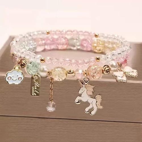 YouLuo Kawaii Bracelet Set Crystal Beads Bracelets Cute Cartoon Elastic Beaded Pearl Anime Cinnamoroll Bracelets Christmas Stocking Stuffers for Women thumbnail 3