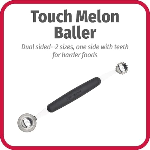 GoodCook Touch Stainless Steel 2-in-1 Melon Baller and Fruit and Veggie Corer Scoop, Silver/Black thumbnail 8