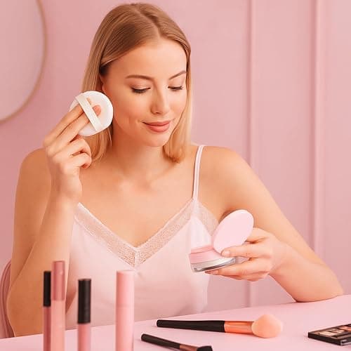 Loose Powder Cocntainers with Sponge Powder Puff and Mirror, No Leaks Empty Plastic Cushion Foundation Container Reusable Makeup Case with Lid thumbnail 6