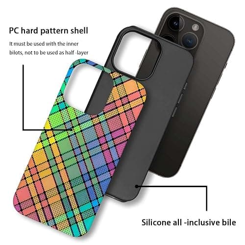 SEized Case Compatible with for iPhone 15 Pro,Colorful Plaid Tartan Phone Case for Girl Women Boy Men,Durable Protection Case for iPhone 15 Pro thumbnail 4