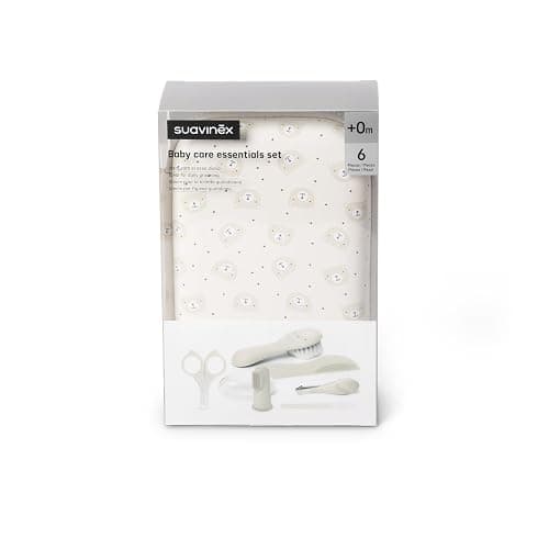 Suavinex, Neceser Set Manicura para Bebés, +0M, Kit Cuidado del Bebé con Cepillo, Peine, Cepillo Dental, Tijeritas, Lima y Cortaúñas. Neceser Impermeable con Cremallera, Gris thumbnail 3