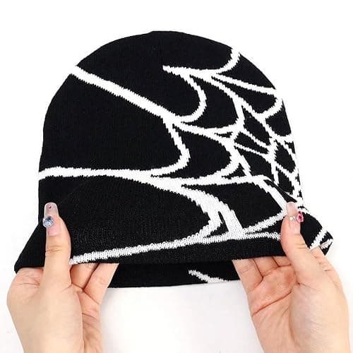 Arcimatto Y2k Spider Beanie Hat Wool Acrylic Knit Skull Cap Winter Warm Streetwear MEA Design Hats for Women Man Teenagers thumbnail 5