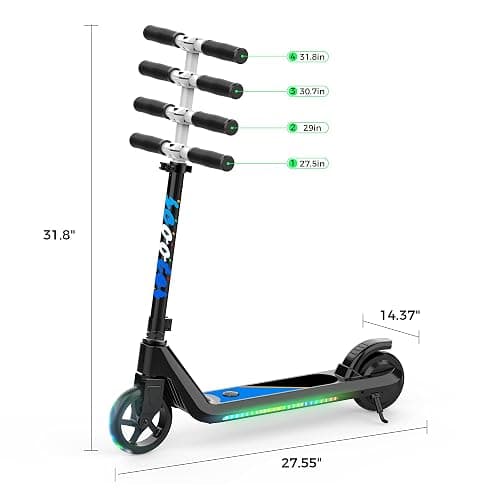 LINGTENG Electric Scooter for Kids Age 6-10, Kick-Start Boost Scooter with Adjustable Speed and Height, Flash Wheel & Deck Lights thumbnail 8
