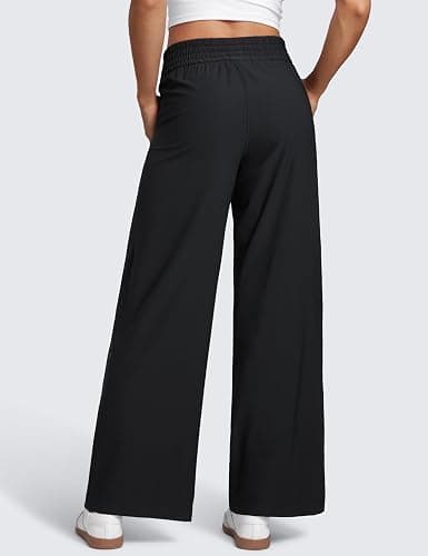 CRZ YOGA Lightweight Drapey Wide Leg Casual Pants for Women 30" - Flowy Travel Work Loose Fit Summer thumbnail 2