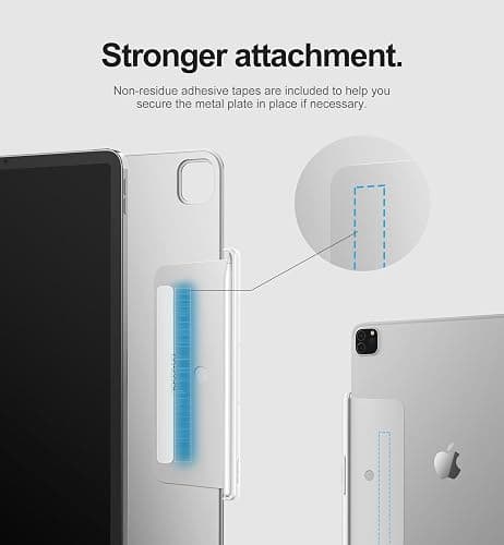 Dracool for Apple Pencil Pro/Apple Pencil 2nd Generation Pencil Holder Compatible with Magic Keyboard, Smart Folio, and Other Magnetic Cases for iPad Pencil Case 6.53 inch - White thumbnail 4