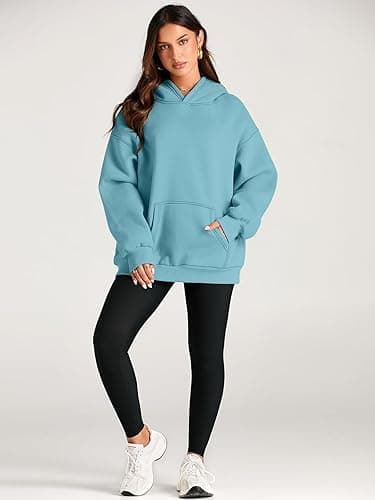 Trendy Queen Womens Oversized Hoodies Fleece Sweatshirts Fall Fashion 2025 Pullover Sweaters Winter Clothes - Baby Blue - Small thumbnail 5