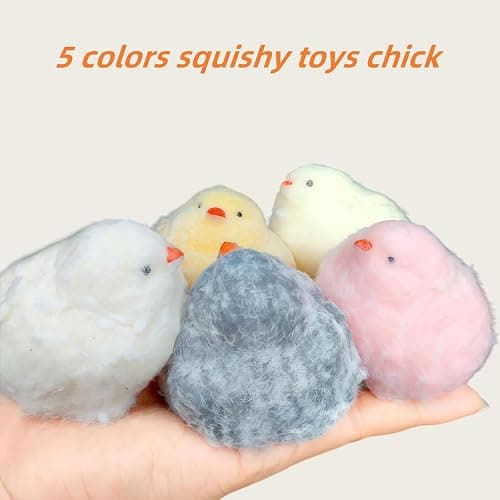 5 Pcs Taba Squishy Toys,5 Color Chicks Squishy Fidget Toys Set,Soft Tabba Squishy Stress Relief Squeeze Toys thumbnail 3