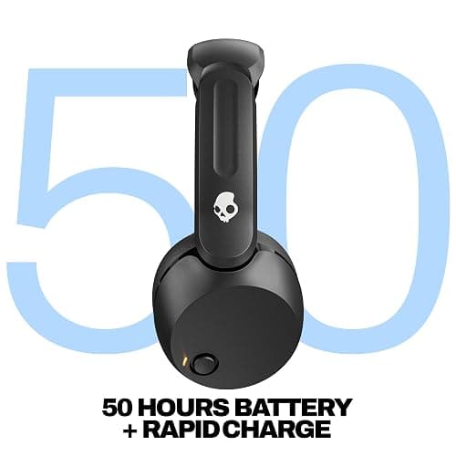 Skullcandy Icon 180 Wireless On-Ear Bluetooth Headphones, Up to 50 Hours Battery, Lightweight and Travel Ready, Secure Fit, Sweat and Water Resistant, Microphone iPhone Android - True Black thumbnail 2