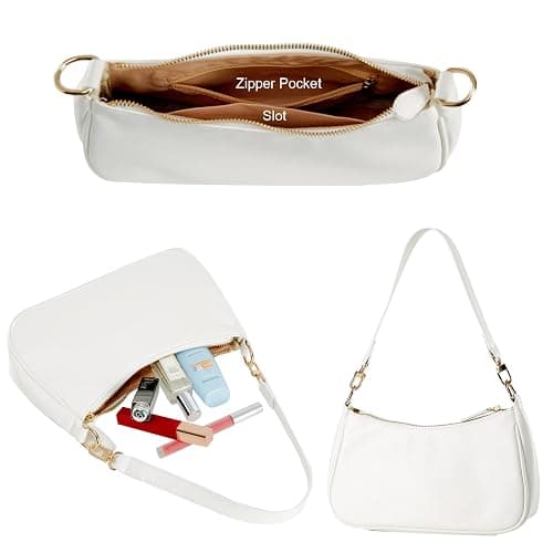 Shoulder Bag for Women with 2 Removable Straps and Zipper Closure Crossbody Bags Clutch Tote HandBags Purses thumbnail 4