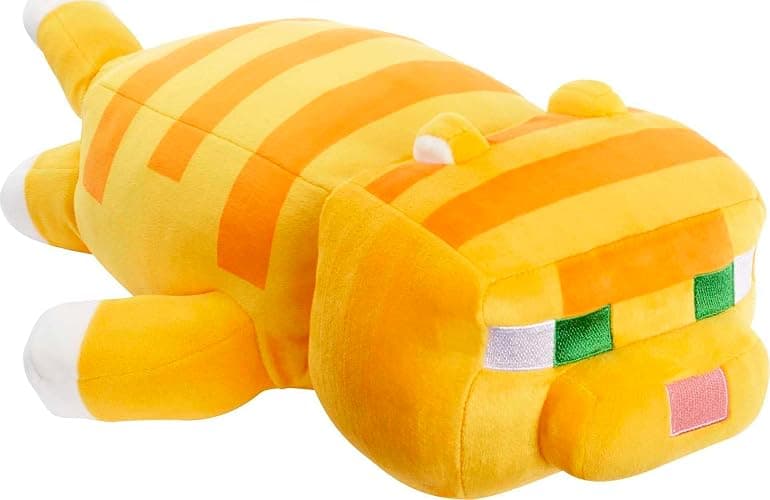 Mattel Minecraft Plush Cat 12-inch Stuffed Animal Figure, Floppy Soft Doll Inspired by Video Game Character, Collectible Toy - Image 1