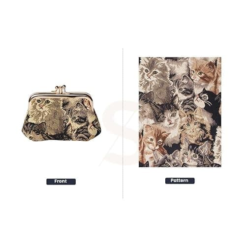 Signare Tapestry Cute Exquisite Double Pocket Kiss Lock Coin Purse for Women with Floral Design thumbnail 3