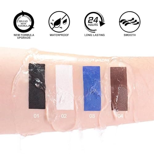 evpct Black Eyeliner Pencils for Eyes, Black Colored Eye Liner Pencil Makeup Waterproof Smudge Proof, Colored Gel Waterline Eyeliner Liquid, Face Eye Paint Stick Lipstick Pen Halloween Makeup thumbnail 5