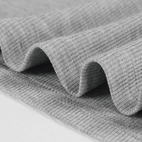 Artfish Women's Square Neck Long Sleeve Ribbed Slim Fitted Casual Basic Crop Top - Large - Heather Grey thumbnail 4