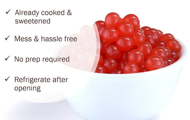 Strawberry Boba Pearls, Popping Bursting Boba, Bubble Pearls For Bubble Tea 1 Pound, No Artificial Colors (Strawberry, 1 LB Pack of 1) thumbnail 3