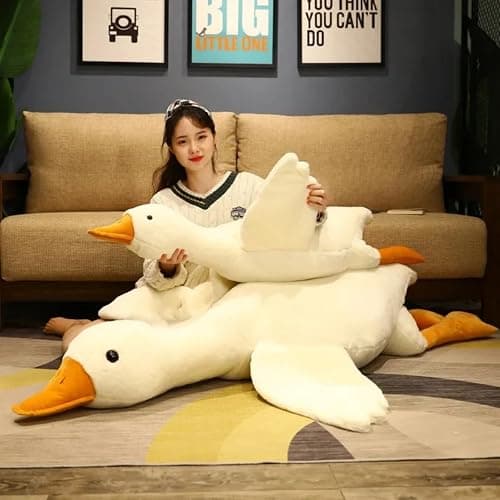 2 Pack White Goose Plush Toys,Plush Pillow Toy Children's Gift,Cute Kawaii Plush Best Gifts for Kids Boys Girls(35.6inch 90cm and 17.6inch 50cm) thumbnail 5