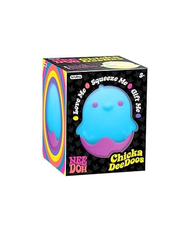 NeeDoh Chicka DeeDoos Stress Squeeze Toys Complete Gift Set Party Bundle - 3 Pack Neon Yellow/Pink/Blue thumbnail 5
