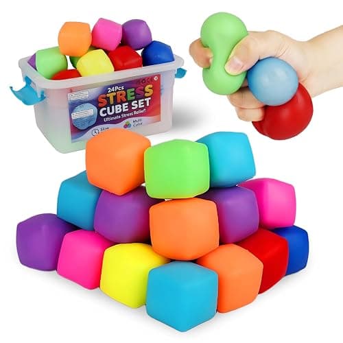 Mini Stress Cubes – Bulk Sensory Fidget Toys for Classrooms, Party Favors & Anxiety Relief – Slow Rising, Non-Toxic Desk Toys for Kids/Adults - Image 1
