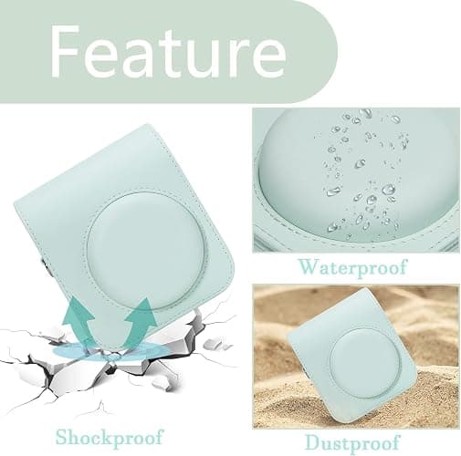 Mini 12 Instant Camera Starter Kit For Fuji Instax Mini 12 Mint Green Includes Mini Instant Film 20 Photos, Matching Colour PU Leather Case for Instax Mini 12 Green & 64 Pocket Mini Photo Book Album thumbnail 4