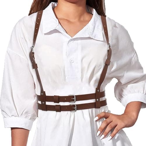 BODIY Women Harness Belt Punk Black Leather Body Harness Fashion Harness Waist Chain Belts - Image 1