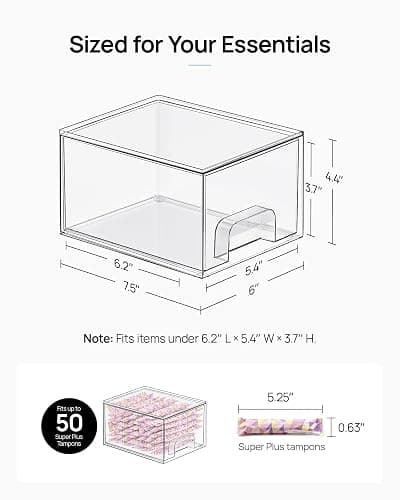 Vtopmart 4 Pack Small Clear Stackable Storage Drawers,Acrylic Bathroom Makeup Organizer,Plastic Storage Bins for Vanity, Undersink, Kitchen Cabinets, Pantry, Home Organization thumbnail 2
