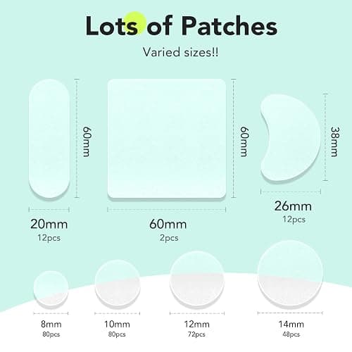 LitBear Large Pimple Patches (7 Sizes 306 Patches), Big Acne Patches, XL Hydrocolloid Bandages for Full Face, Forehead, Chin, Nose, Body, Back, Neck & Chest, Oval, Moon, Square hydrocolloid Patch thumbnail 3