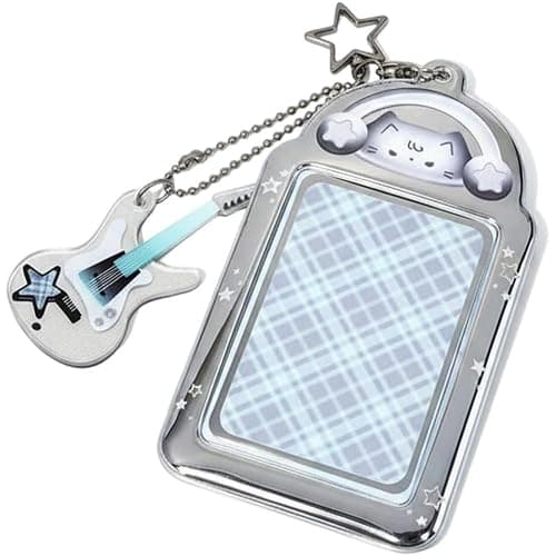 Brxmpn Porte-photocartes, Cadre Transparent avec Porte-clés, Porte-photocartes Chat/Lapin Mignon pour Cartes De Transport, Protection Photo - Image 1