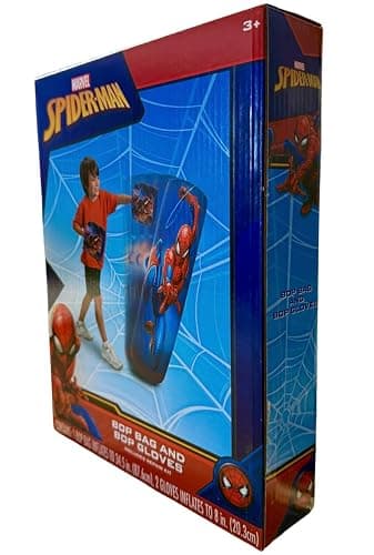 Spiderman Spider-Man Inflatable Bop Bag & Bop Gloves Set Kids Punching Bag with Gloves, Freestanding Superhero Blow Up Bouncing Boxing Bag for Exercise, Durable Heavy Duty Indoor and Outdoor - 34.5" thumbnail 3