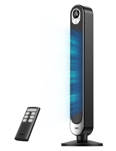 DREO Tower Fan for Bedroom, 28 ft/s, 20dB Quiet Fans that Blow Cold Air, 9 Speeds, 4 Modes, 12H Timer, Oscillating Cooling Standing Floor Fan Powerful for Indoor Home Office Room, LED Display, 42 inch - Image 1
