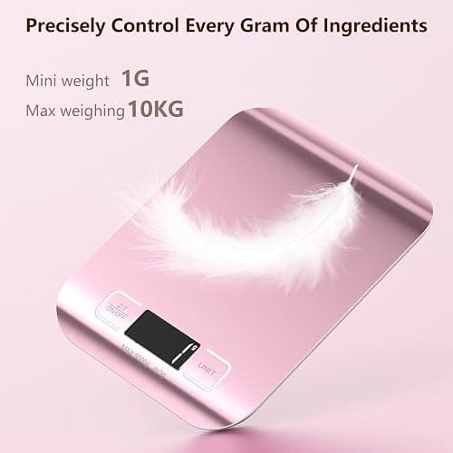 Küchenwaage Professionelle,GeeRic 10KG Küchenwaage mit LCD Display Digitalwaage, Briefwaage mit Großer Edelstahl Wiegefläche, Flüssigkeitsmessung, hohe Präzision auf bis zu 1g, Tara-Funktion thumbnail 5