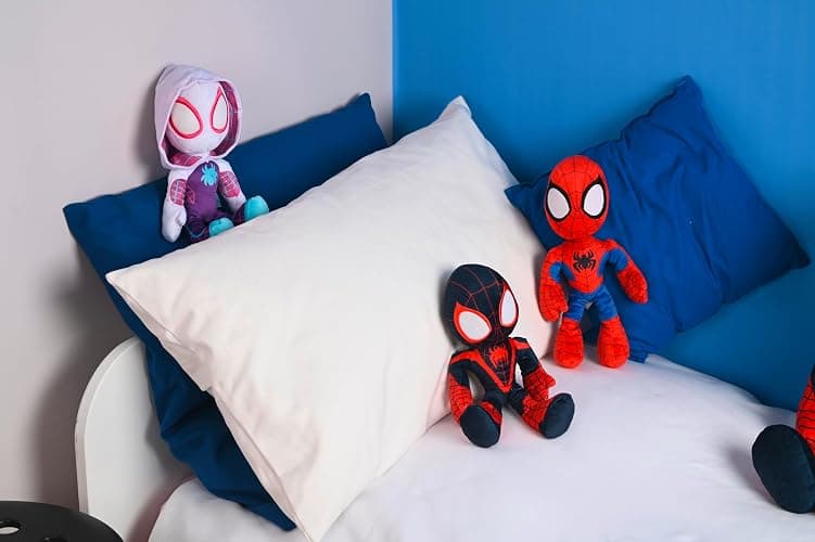 Simba 6315875810X06-Disney Marvel Spidey, 25cm Plüschfigur mit Glow in the Dark Augen, Spiderman Filmfigur, Plüschspielzeug, Spinne, Comic Figur, Superheld, ab den ersten Lebensmonaten geeignet thumbnail 4