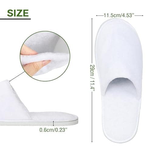 QatmMkt 10PCS Unisex Guest Disposable Slippers, SPA Cotton Slipper, Hotel Bath Slippers Disposable, Travel Bulk Guest House Slipper for Shoeless Home, Travel, Hotel or Commercial thumbnail 2