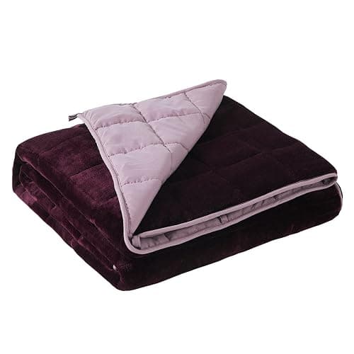 Satwip Pink Weighted Blanket 15 Pounds, Fuzzy Warm Flannel Throw Blanket with Soft Breathable Sanded, 48 x 72 inches, Red Pink - Image 1