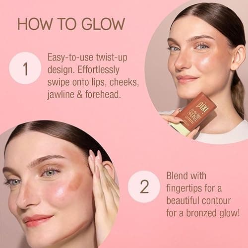 Pixi On-the-Glow Bronze - RichGlow, Hydrating Tinted Moisture Bronzer Stick with Ginseng, Aloe Vera & Fruit Extracts, For Cheeks & Lips, 19g / 0.6oz, Paraben-Free thumbnail 4