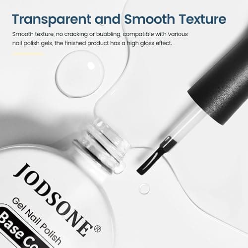 JODSONE 10ml Base Coat Gel Nail Polish Glossy Durable Gel Soak Off Clear No Wipe Nail Salon and DIY Home Need U V Lamp Curing thumbnail 5