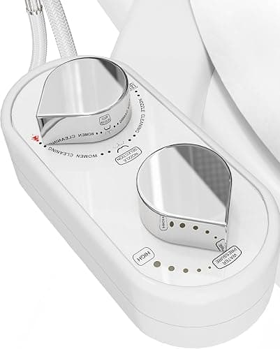 CLEAR REAR Bidet Attachment for Toilet Seat - Non-Electric with Self Cleaning Nozzles, Leak Proof Connectors, Adjustable Water Spray, Rear & Feminine Wash - Hygienic Bathroom Upgrades (White) - Image 1