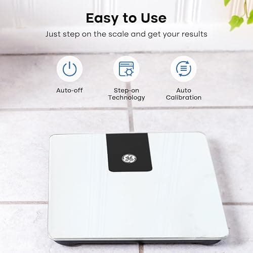 GE Scale Body Weight Bathroom: 500lb BMI Weight Scales for People Accurate Bluetooth Weighing Digital Scale Electronic Weigh Scales White thumbnail 4