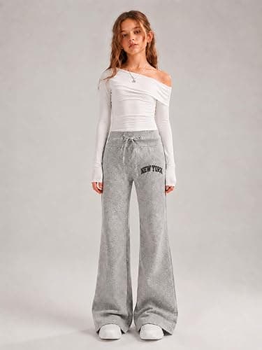 Azmxynol Girl's Pants Tween Girls Flare Pants 2 Pack High Waist Casual Pants Fall Winter Size 7-16Years thumbnail 5
