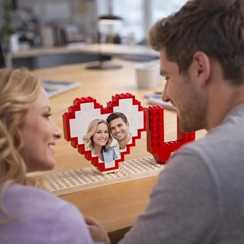 NAZENTI Personalised I Love You Building Bricks with Photo Gifts for Him, Custom Valentines Day Gifts Building Blocks, Blocks Puzzles Couple Gift for Lovers Boyfriend, Heart-shaped Puzzle thumbnail 3