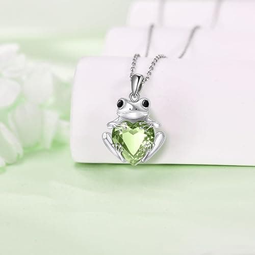 TOUPOP Christmas Gifts Frog Necklace S925 Sterling Silver Crystal Frog Gifts for Women Frogs Jewelry Birthday Gifts thumbnail 4
