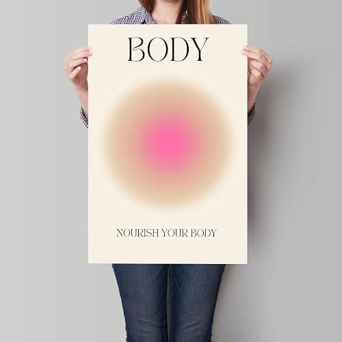 Adyggefy Art Positive Aura Aesthetic Posters 3 Piece Colorful Aura Gradient Canvas Wall Art Spiritual Soul Body Mind Quote Print Painting Danish Pastel Wall Decor for Yoga 12x16in Unframed thumbnail 2
