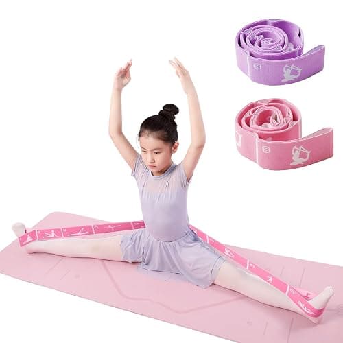 Xensamy 2-Pack Adjustable Kids Dance Stretch Bands - 8-Loop Elastic Bands for Ballet, Latin, Yoga, Gymnastics & Stretching - Flexible, Multi-Section Design for Dance Training & Flexibility - Image 1