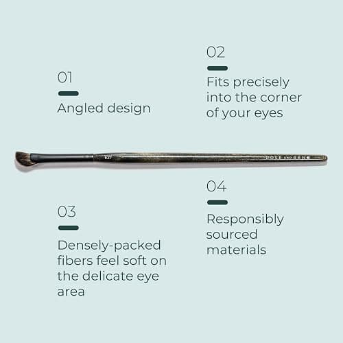 Rose and Ben Beauty E27 Inner Corner Highlight Brush | Angled Design for Precise Application | Cruelty-Free Bristles thumbnail 3